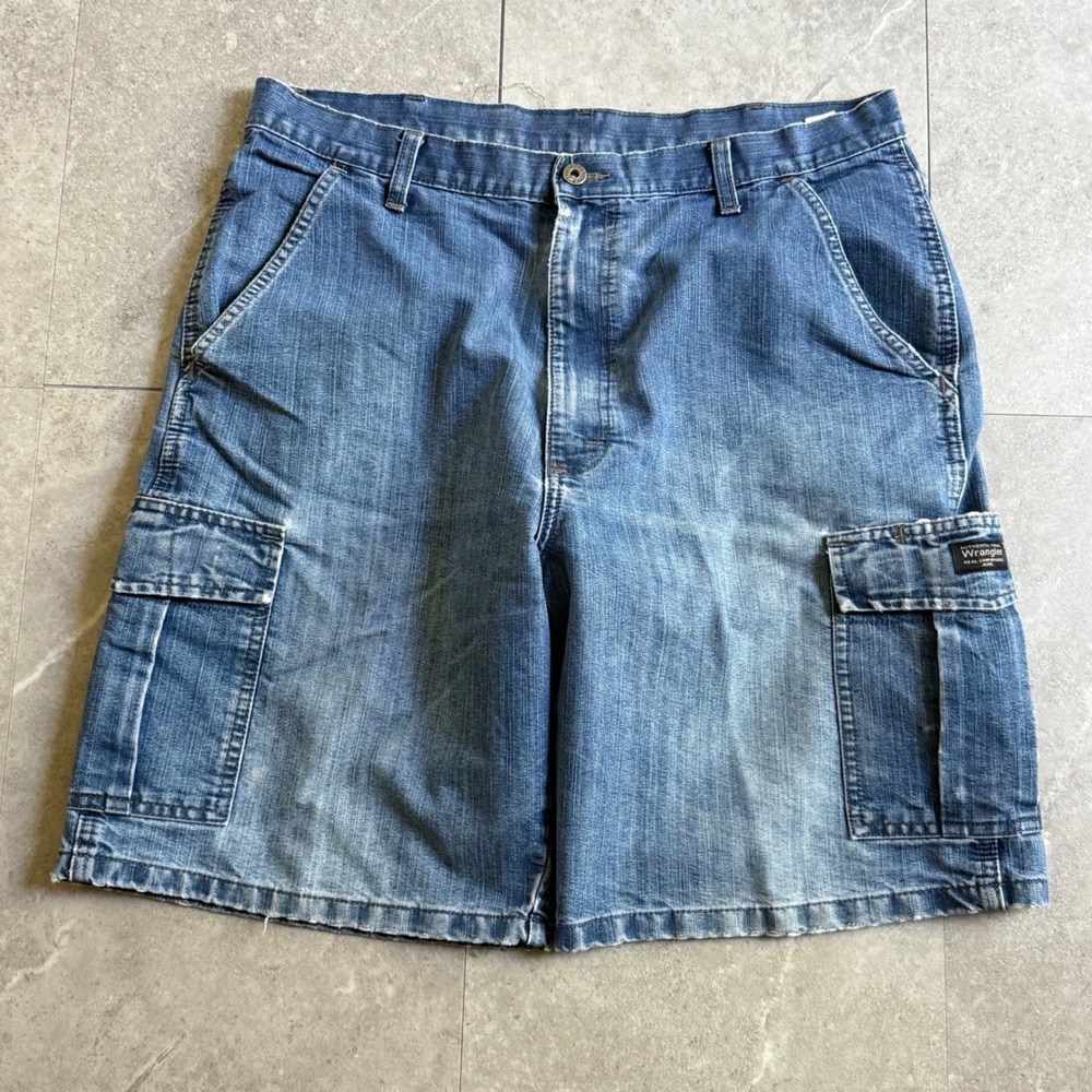 Y2K Wrangler Denim Cargo Shorts Jorts 36